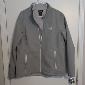 The North Face Gray Performance Jacket Soft-Shell Full-Zip Apex Bionic